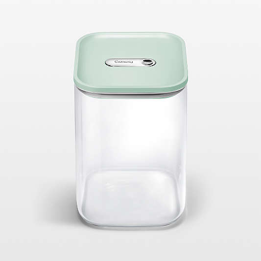 Caraway ® Mist Airtight 4.3-Qt. Large Glass Food Storage Container with Plastic and Silicone Lids