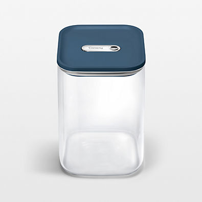 View Caraway ® Navy Airtight 4.3-Qt. Large Glass Food Storage Container with Plastic and Silicone Lids details
