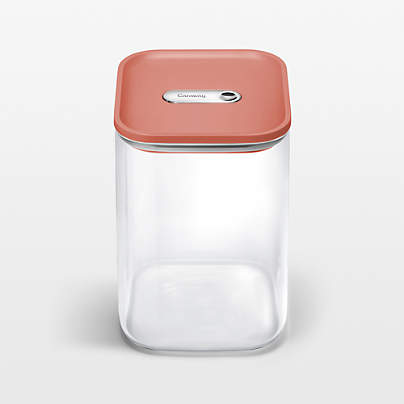 Caraway ® Perracotta Airtight 4.3-Quart Large Glass Food Storage Container with Plastic and Silicone Lids