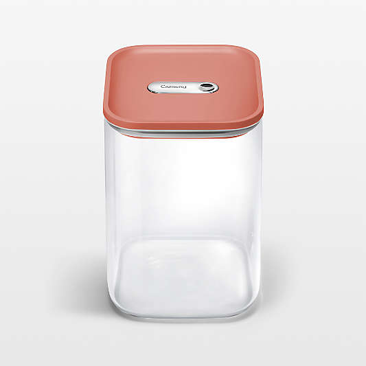 Caraway ® Perracotta Airtight 4.3-Qt. Large Glass Food Storage Container with Plastic and Silicone Lids