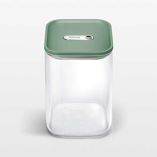 Caraway ® Sage Airtight 4.3-Qt. Large Glass Food Storage Container with Plastic and Silicone Lids