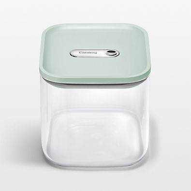 View Caraway ® Mist Airtight 2.5-Qt. Medium Glass Food Storage Container with Plastic and Silicone Lids details