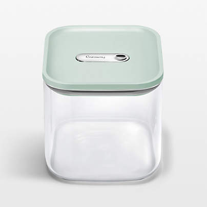 Caraway ® Mist Airtight 2.5-Quart Medium Glass Food Storage Container with Plastic and Silicone Lids