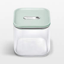 Caraway Mist Airtight 2.5-Qt. Medium Glass Food Storage Container with Plastic and Silicone Lids