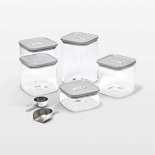 Caraway ® Grey Airtight 13-Piece Glass Food Storage Container Set with Plastic and Silicone Lids