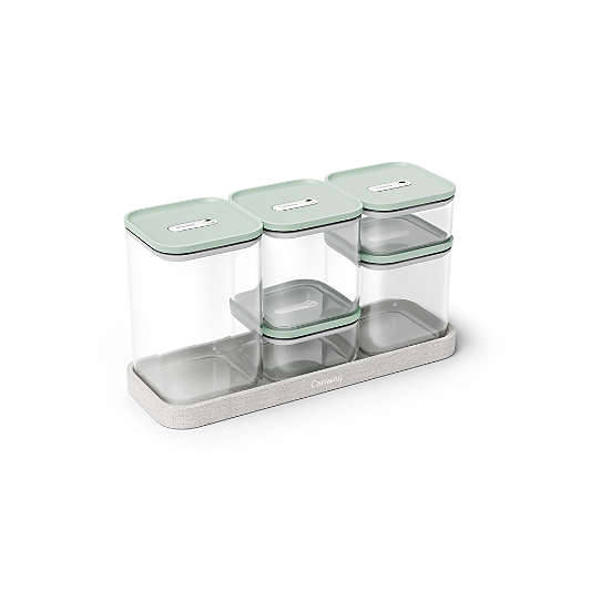 Caraway ® Mist 13-Piece Airtight Glass Food Storage Container Set with Plastic and Silicone Lids