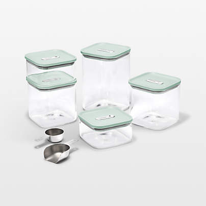 Caraway ® Mist 14-Piece Airtight Glass Food Storage Container Set with Plastic and Silicone Lids