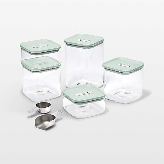 Caraway ® Mist 14-Piece Airtight Glass Food Storage Container Set with Plastic and Silicone Lids