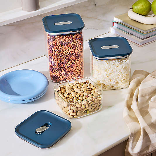 Caraway ® Navy 13-Piece Airtight Glass Food Storage Container Set with Plastic and Silicone Lids