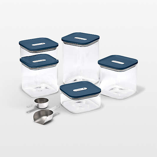 Caraway ® Navy 13-Piece Airtight Glass Food Storage Container Set with Plastic and Silicone Lids