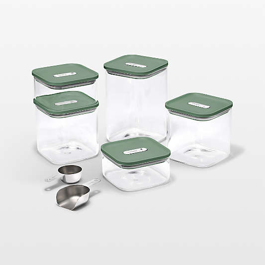 Caraway ® Sage 14-Piece Airtight Glass Food Storage Container Set with Plastic and Silicone Lids