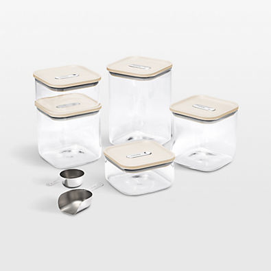 View Caraway ® Cream 14-Piece Airtight Glass Food Storage Container Set with Silicone Lids details