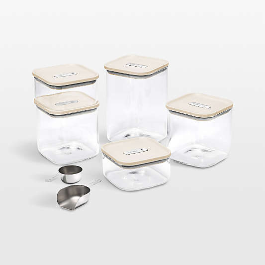 Caraway Cream 14-Piece Airtight Glass Food Storage Container Set with Silicone Lids