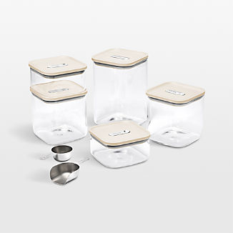 Caraway Cream 14-Piece Airtight Glass Food Storage Container Set with Silicone Lids