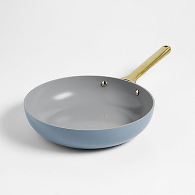 View Caraway ® Blue Lagoon Ceramic Non-Stick 10.5" Fry Pan with Gold Hardware details