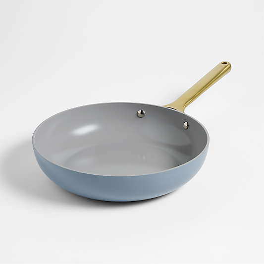 Caraway ® Blue Lagoon Ceramic Non-Stick 10.5" Fry Pan with Gold Hardware