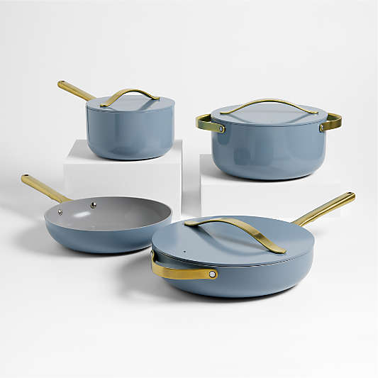 Caraway ® Blue Lagoon Ceramic Nonstick 12-Piece Cookware Set with Gold Hardware