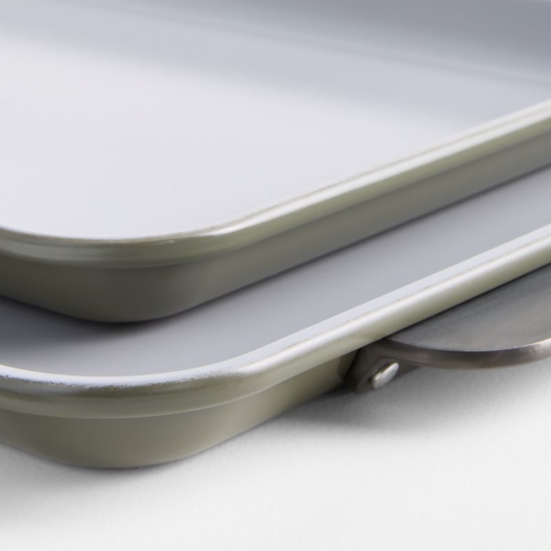 Caraway Ceramic Non-Stick Baking Sheet Duo Olive Green with Gunmetal Hardware - image 4 of 5