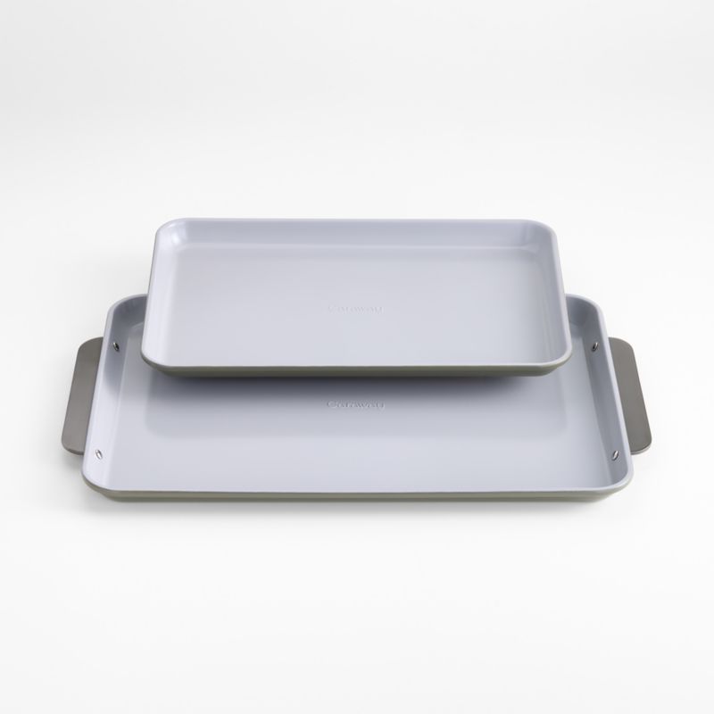 Caraway Ceramic Non-Stick Baking Sheet Duo Olive Green with Gunmetal Hardware - image 0 of 5