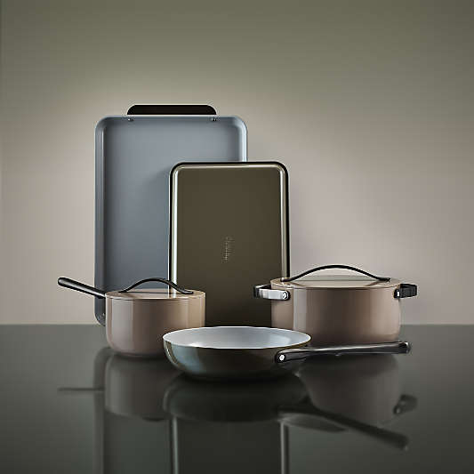 Caraway ® Olive Green Ceramic Non-Stick 2-Piece Baking Sheet Duo with Gunmetal Hardware