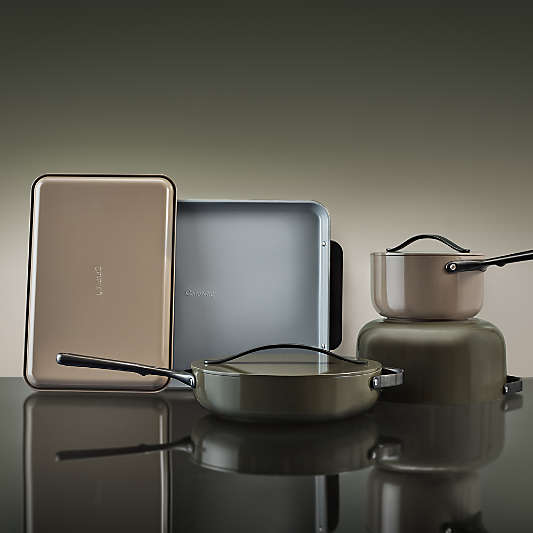 Caraway ® Pebble Ceramic Non-Stick 2-Piece Baking Sheet Duo with Gunmetal Hardware