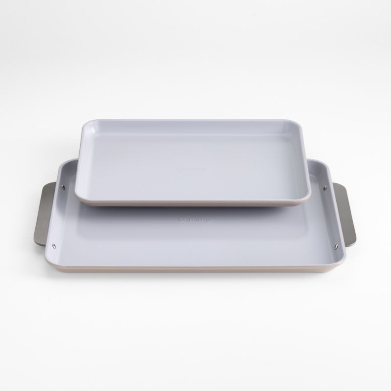 Caraway Ceramic Non-Stick Baking Sheet Duo Pebble with Gunmetal Hardware - image 0 of 3