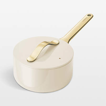 Caraway Cream and Gold 1.75-Qt. Sauce Pan