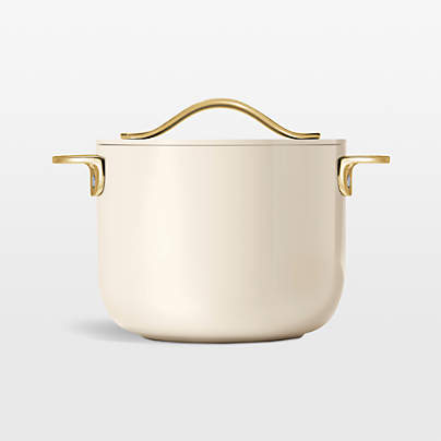 Caraway Cookware Plus Cream and Gold 2-Qt. Petite Cooker