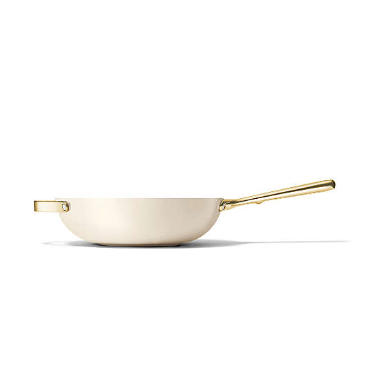 Caraway Cookware Plus Cream and Gold Stirfry Pan