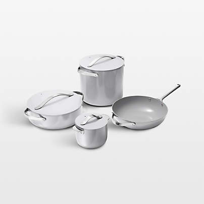 Caraway ® Cookware+ Grey Ceramic Non-Stick 8-Piece Cookware Set