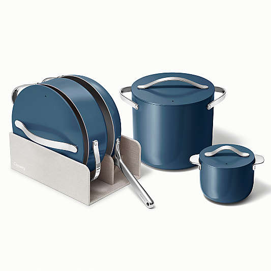 Caraway ® Cookware+ Navy Ceramic Non-Stick 8-Piece Cookware Set
