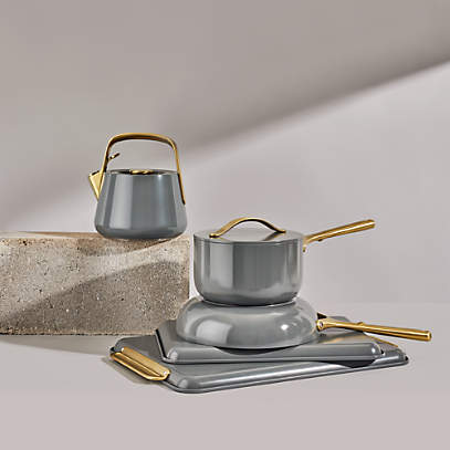 Caraway - Introducing Graphite, the newest addition to our Gold Collection,  available exclusively at @Crate and Barrel. Discover the new shade for our  Cookware Set, Baking Sheet Duo, and Tea Kettle. Featuring