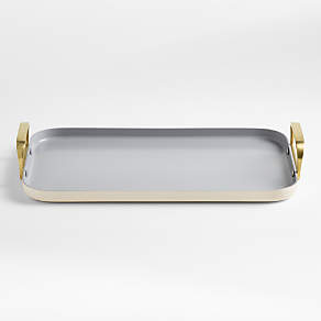 Caraway ® Cream Ceramic Non-Stick Square Grill Pan with Gold Hardware