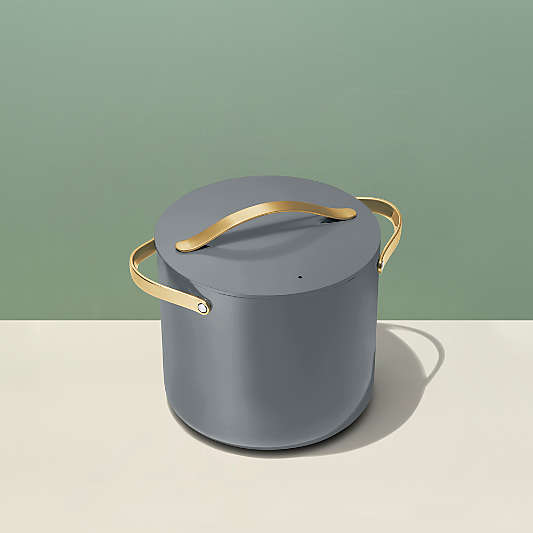 Caraway ® Cookware Plus Graphite and Gold Cookware 12-Qt. Stockpot with Lid