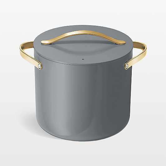 Caraway Cookware Plus Graphite and Gold Cookware 12-Qt. Stockpot with Lid