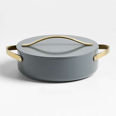 View Caraway ® Cookware Plus 6-Qt. Graphite Ceramic Non-Stick Rondeau Pan with Gold Hardware details
