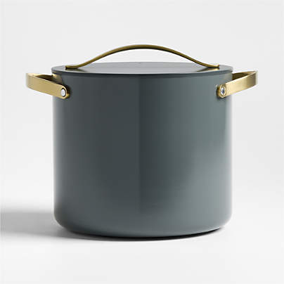 Caraway ® Cookware Plus Graphite and Gold Cookware 12-Qt. Stockpot with Lid