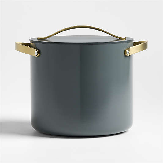 Caraway ® Cookware Plus Graphite and Gold Cookware 12-Qt. Stockpot with Lid