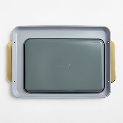 View Caraway ® Graphite Ceramic Non-Stick 2-Piece Baking Sheet Duo with Gold Hardware details