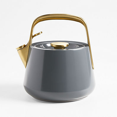 View Caraway Home ® Graphite Stovetop Whistling Tea Kettle with Gold Hardware details