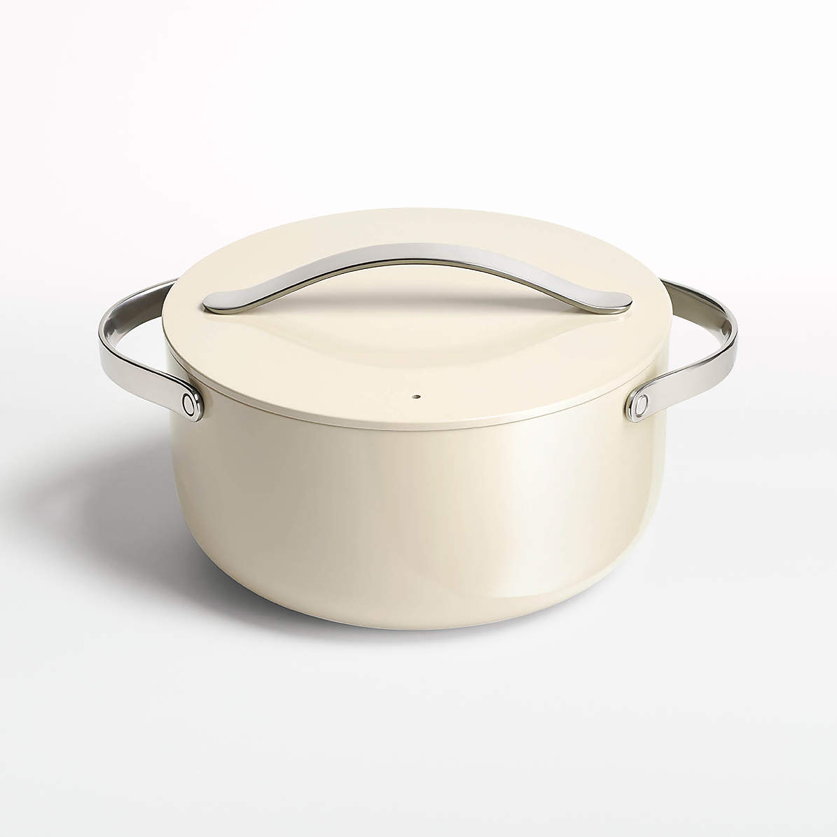 Caraway Cream Non-Stick Ceramic 6.5-Qt. Dutch Oven with Gold Hardware +  Reviews
