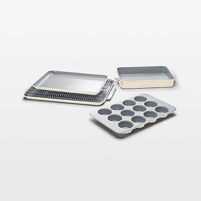 Caraway ® Cream Non-Toxic Ceramic Non-Stick 6-Piece Half Bakeware Set