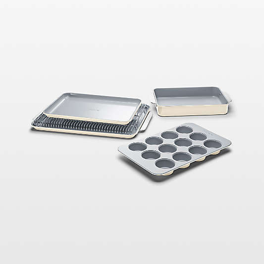 Caraway ® Cream Non-Toxic Ceramic Non-Stick 6-Piece Half Bakeware Set