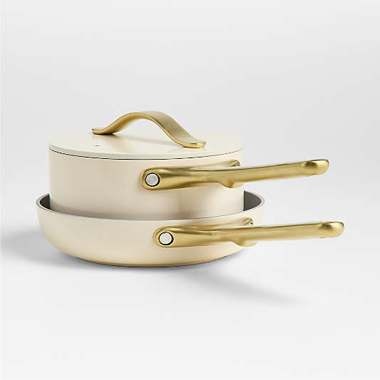 Caraway Home ® Cream Mini Cookware Duo with Gold Hardware