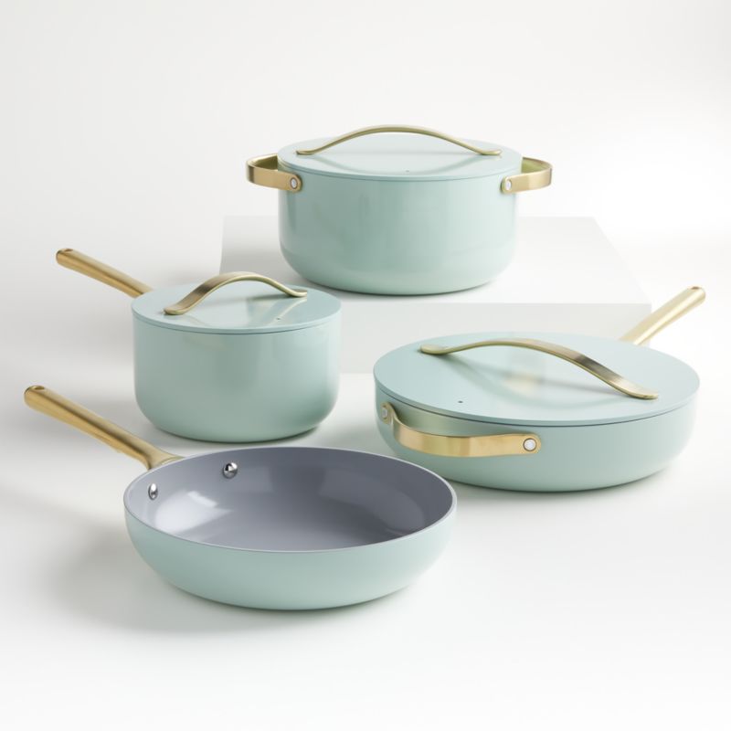 Caraway Home 7-Piece Silt Green Non-Stick Ceramic Cookware Set +