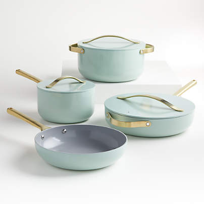 Caraway Home 7-Piece Silt Green Non-Stick Ceramic Cookware Set