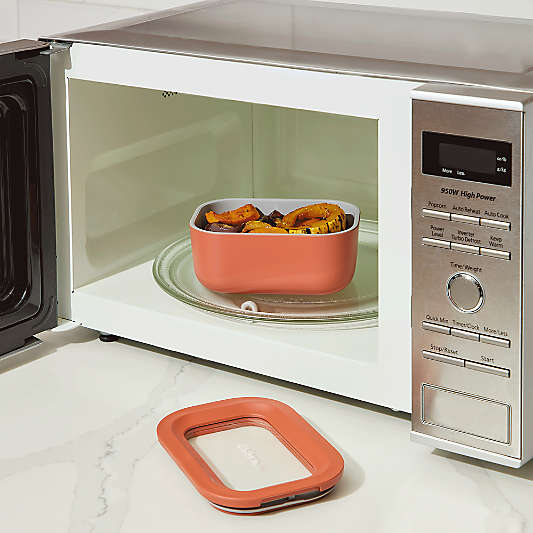 Caraway Perracotta Mini 11-Piece Ceramic-Coated Glass Food Storage Container Set with Glass-Silicone Lids