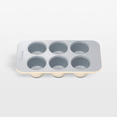 Caraway ® Cream Ceramic Non-Stick 6-Cup Muffin Pan