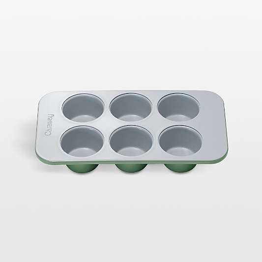 Caraway ® Sage Ceramic Nonstick 6-Cup Muffin Pan