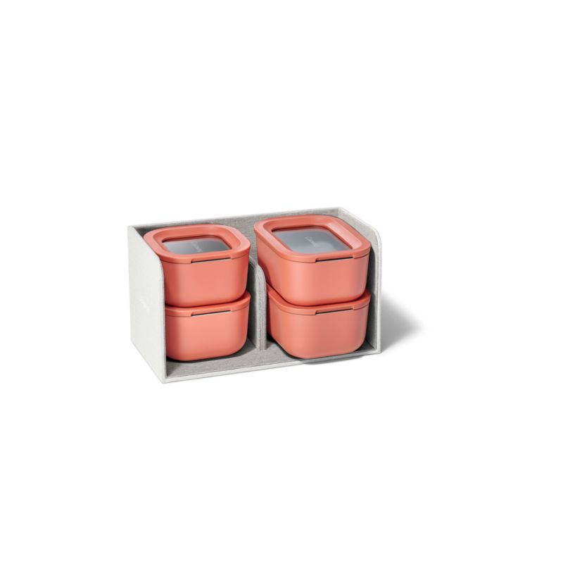 Caraway ® Perracotta Mini 11-Piece Ceramic-Coated Glass Food Storage Container Set with Glass-Silicone Lids - image 3 of 4